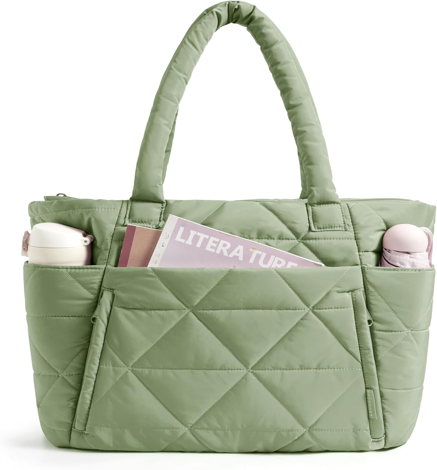 Puffy Tote Bag for Women - Large Quilted Shoulder Bag