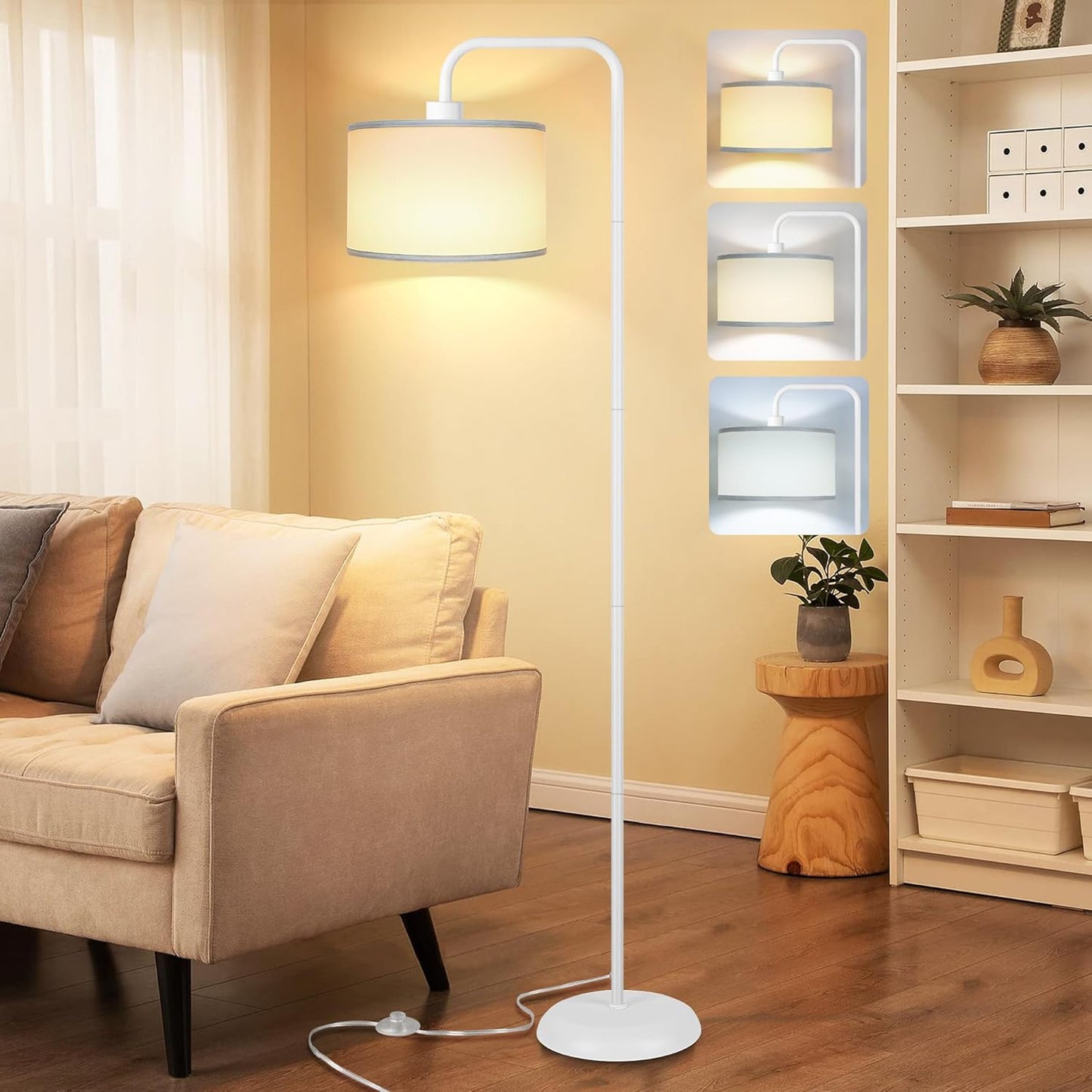 Upgraded LED Floor Lamp for Living Room with 3 Color Temperatures