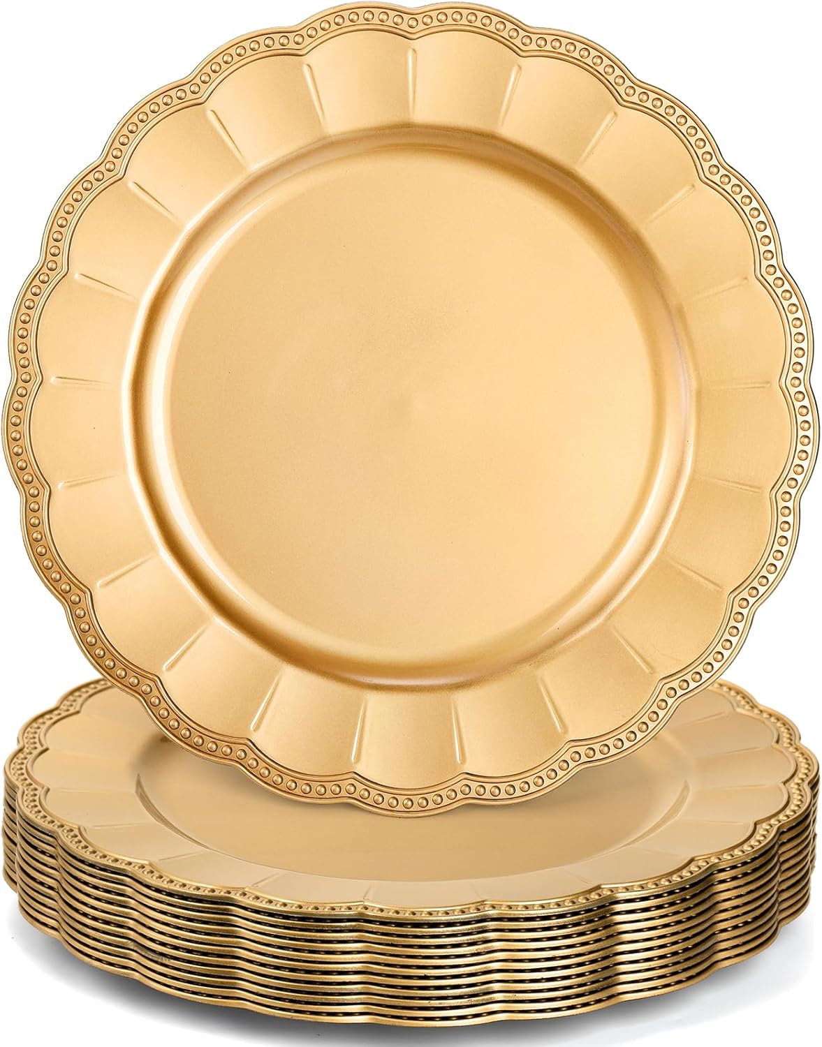 Kingrol 12 Pack Gold Charger Plates - Glam Up Your Table!