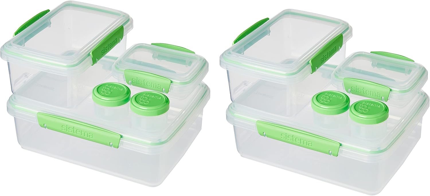 Sistema 6-Piece Food Storage Containers for Meal Prep and More