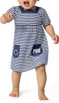 NCAA Infant Girls Short Sleeve Striped Dress with Pockets