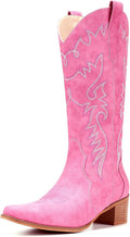 IXU Cowboy Boots Women Pointy Toe Mid Calf Western Boots (Style VXJ3)