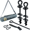 ROYAL-PAW Tie Out Stake for Large Dogs up to 210 lbs - Black