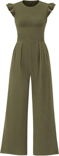 Summer Jumpsuits for Women Dressy Ruffle Cap Sleeve (Style CJ76)