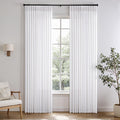 White Pinch Pleated Linen Sheer Curtains 90 in - Structured Privacy