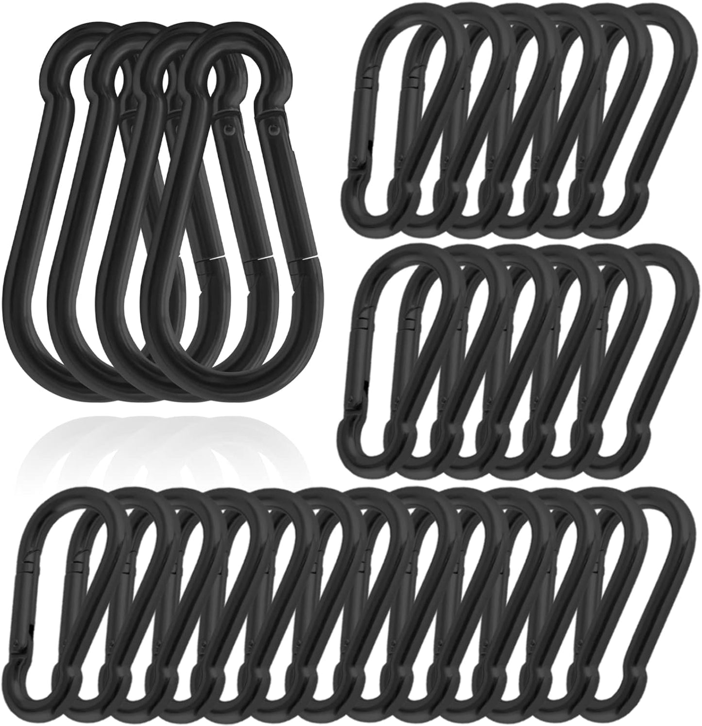 50Pack Heavy Duty Carabiner Clips - 500lbs Capacity