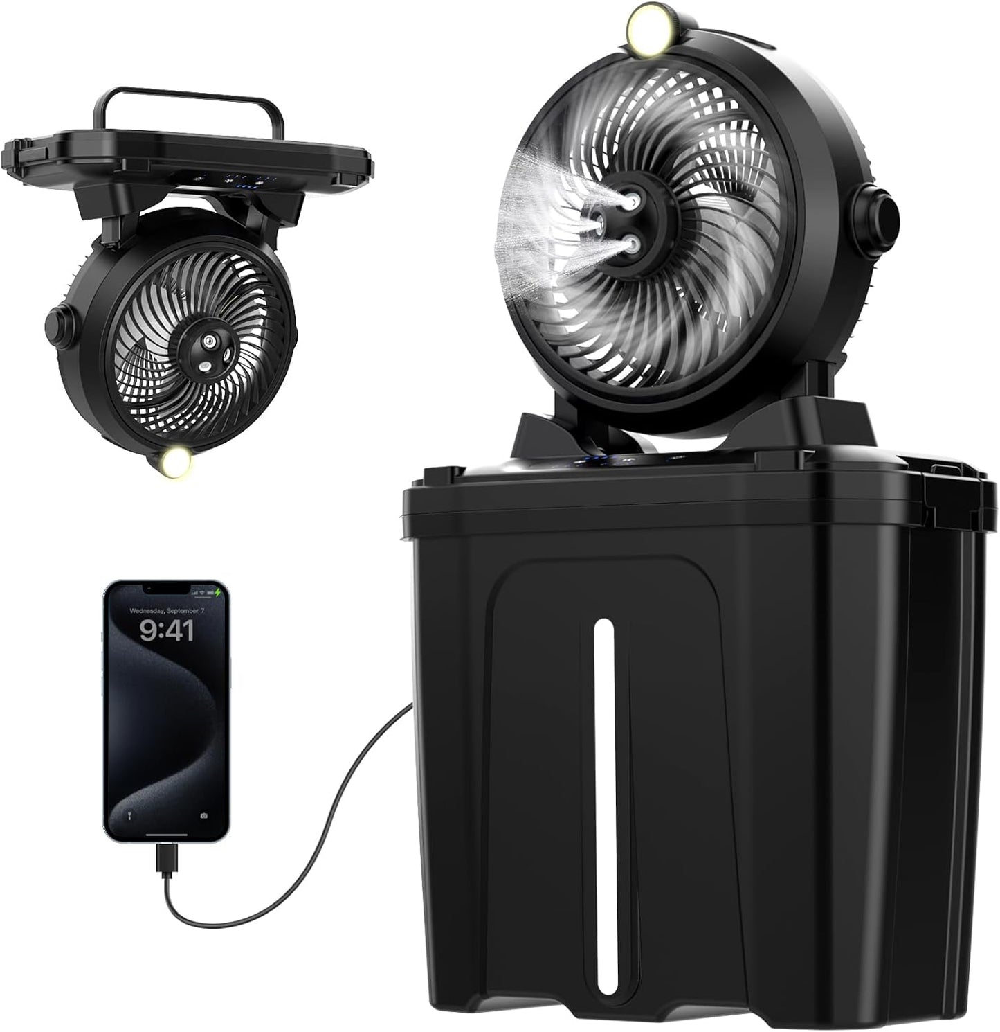 Portable Misting Fan with 11L Bucket for Outdoor Cooling
