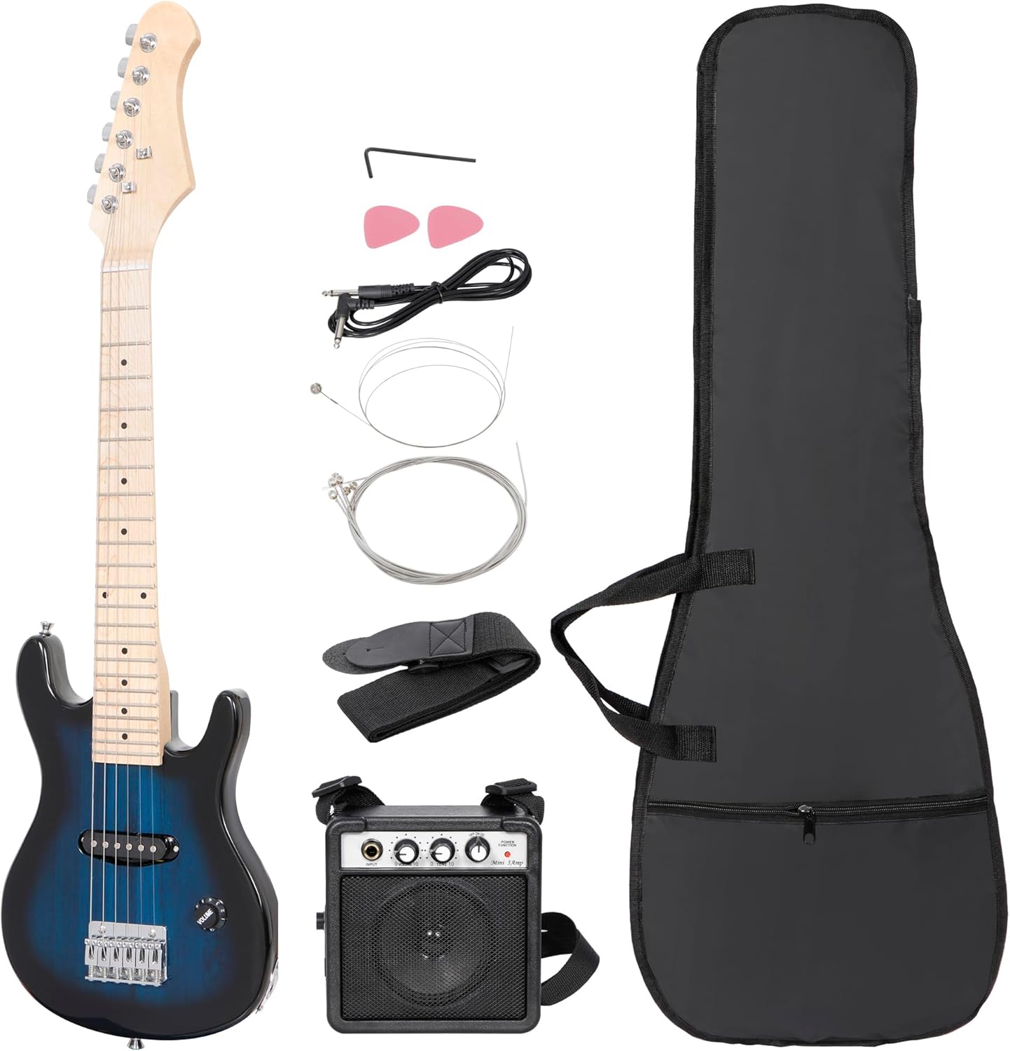 Kids Electric Guitar Starter Kit - Blue