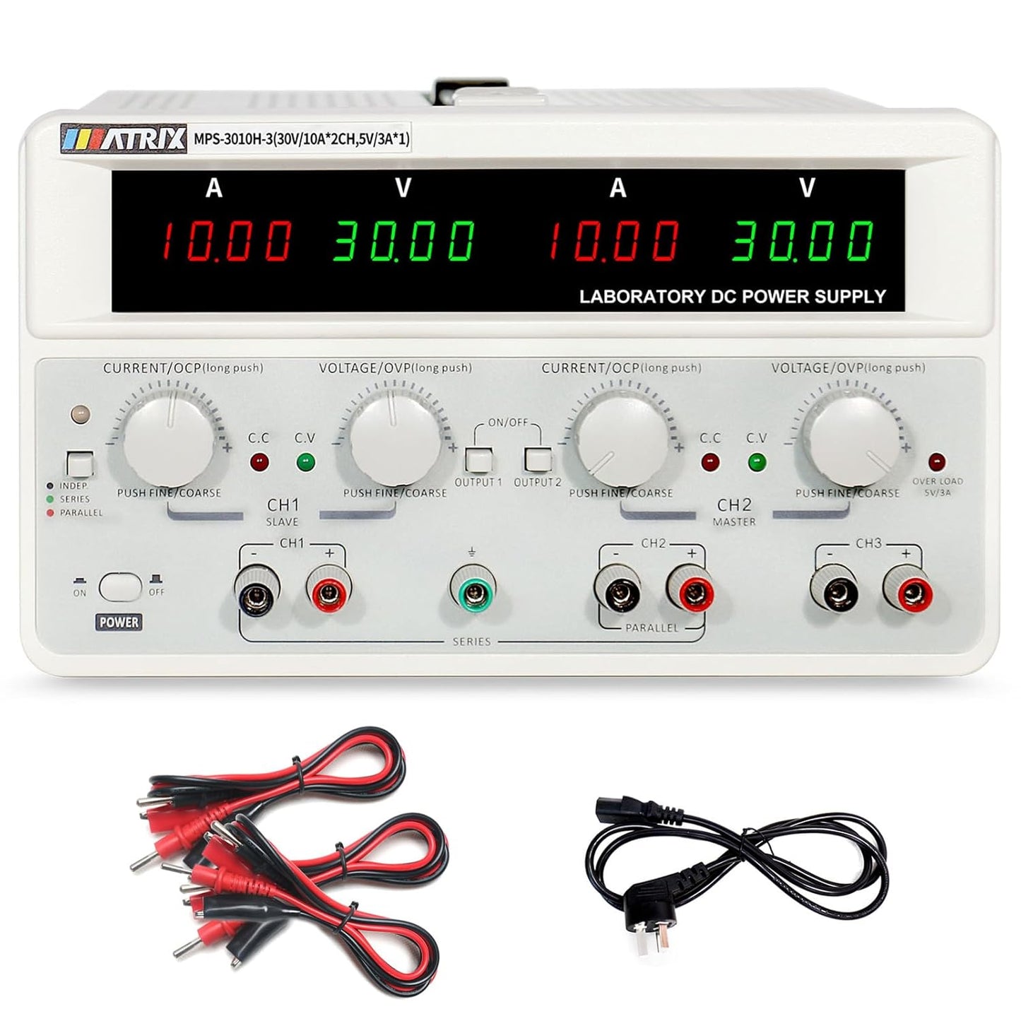 MATRIX Triple Output DC Power Supply - 30V/10A High Precision