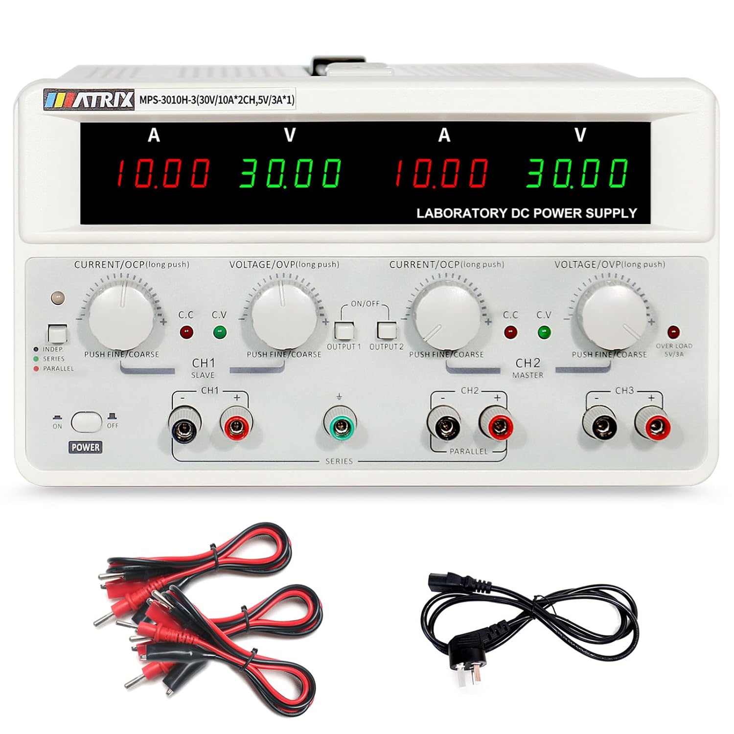 MATRIX Triple Output DC Power Supply - 30V/10A High Precision