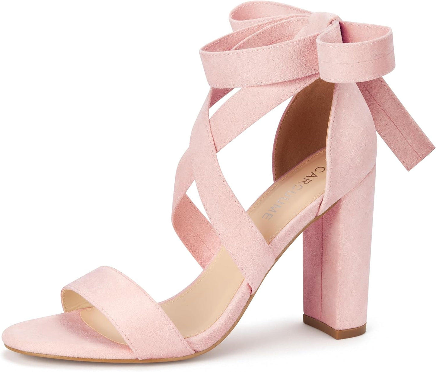 Strappy Heels for Women with Chunky Block Heels and Lace Up
