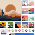 Paint by Numbers Kit 12 Sets 8 x 8 in - Beginner Landscape Pack