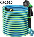 Heavy Duty Garden Hose 5/8 100FT - High Pressure Nozzle, Anti-Knotting