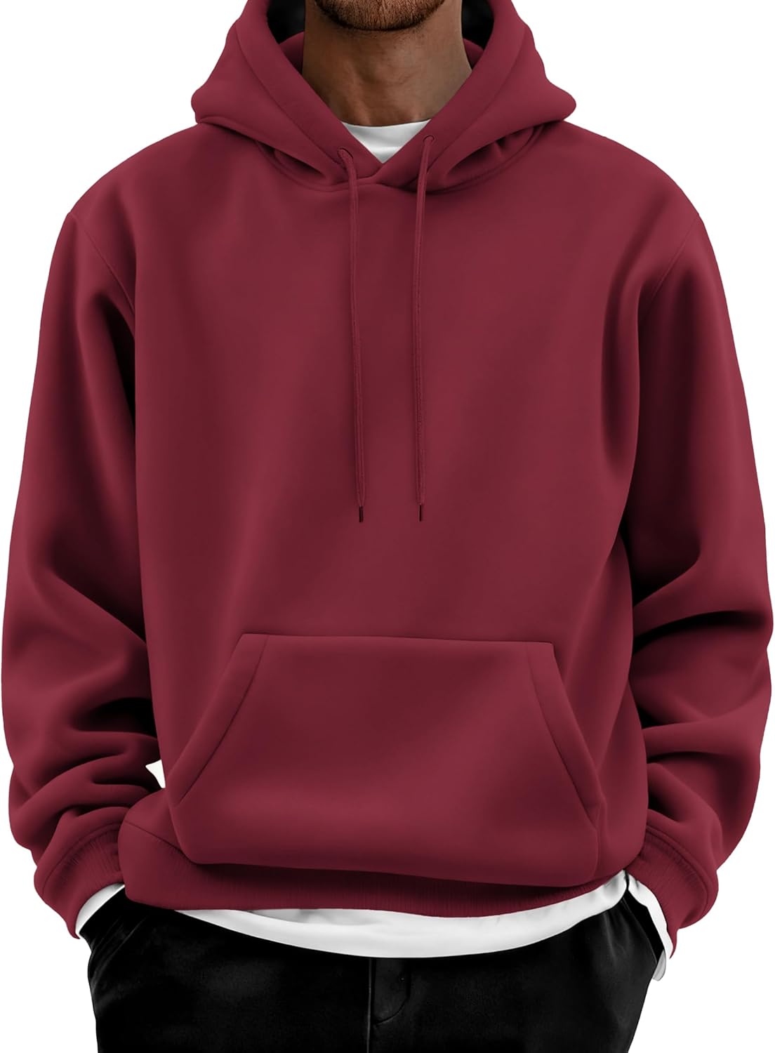 COOFANDY Men Cotton Fleece Hooded Sweatshirt for Comfort