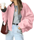 Faux Suede Bomber Jacket Women - Oversized Casual Streetwear