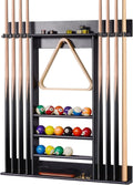 Pool Cue Rack Wall Mount 8 Holder - Solid Pine Cue Storage