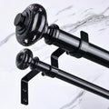 Wolistsa Black Double Curtain Rods for Windows 36 to 72 Inch