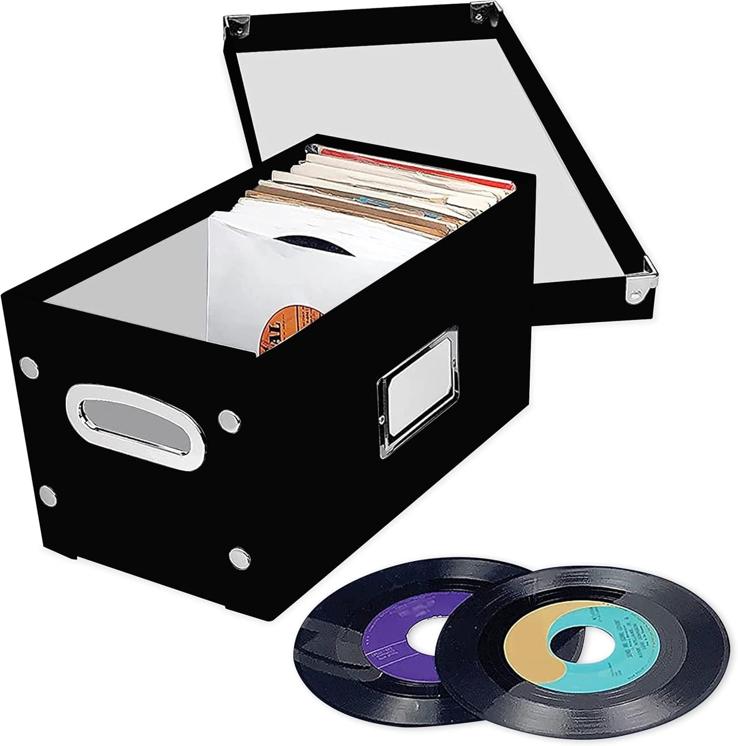Snap-N-Store Vinyl Record Storage Box for 7in Albums - 2 Pack