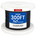 1/8ft Black Stainless Steel Cable Railing Wire Rope 300 ft - Modern