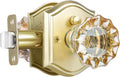 Champagne Glass Door Knobs Interior with Lock - Satin Brass Crystal