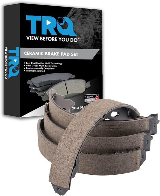 TRQ Rear Parking Brake Shoe Set for Ford and Lincoln Vehicles