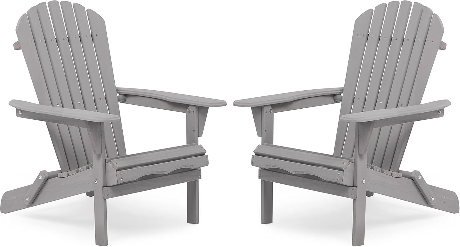 Wooden Folding Adirondack Chair Set of 2 for Outdoor Relaxation
