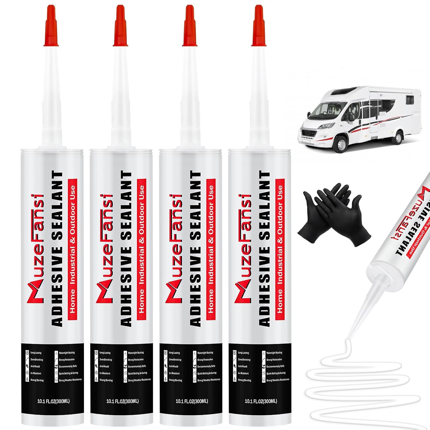 RV Roof Sealant for Durable Waterproof Repairs - 4 Pack
