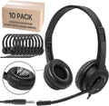 10 Pack Bulk Headphones with Microphone for School Classroom Office