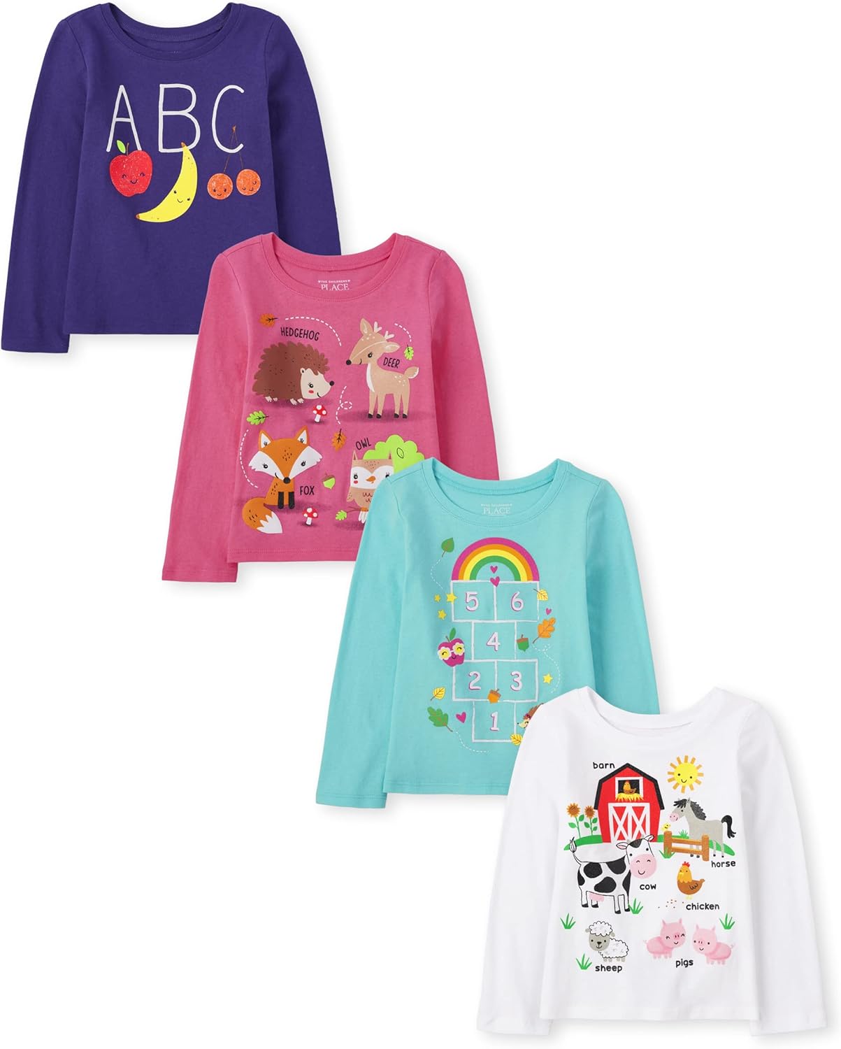 Baby Girls' and Toddler Unicorns Graphic T-Shirts 4 Pack