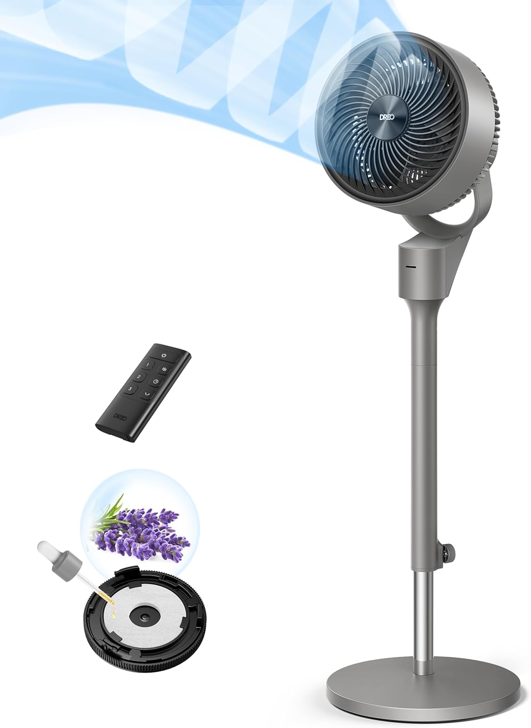 Dreo Fan for Bedroom - 80 Oscillating Standing Fan with Remote