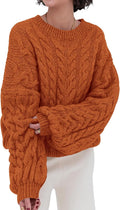 PRETTYGARDEN Cable Knit Oversized Sweater Women - Cozy Everyday S=US