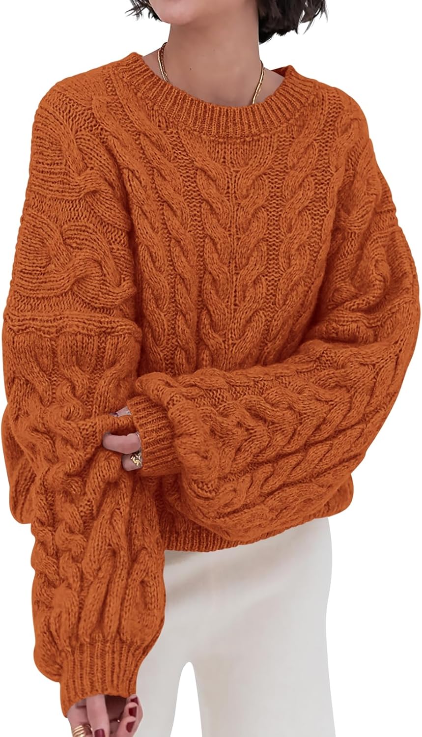 PRETTYGARDEN Womens Oversized Cable Knit Sweater for Fall 2025