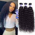 Curly Bundles Human Hair 3 Bundles 12A Grade Jerry Curly - Natural