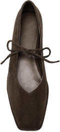 Lace Up Square Toe Ballet Flats for Women - Chic Comfort