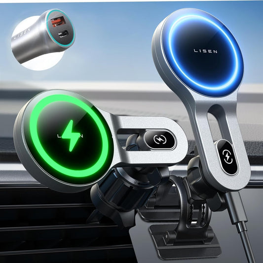 LISEN 15W Magsafe Car Charger Holder