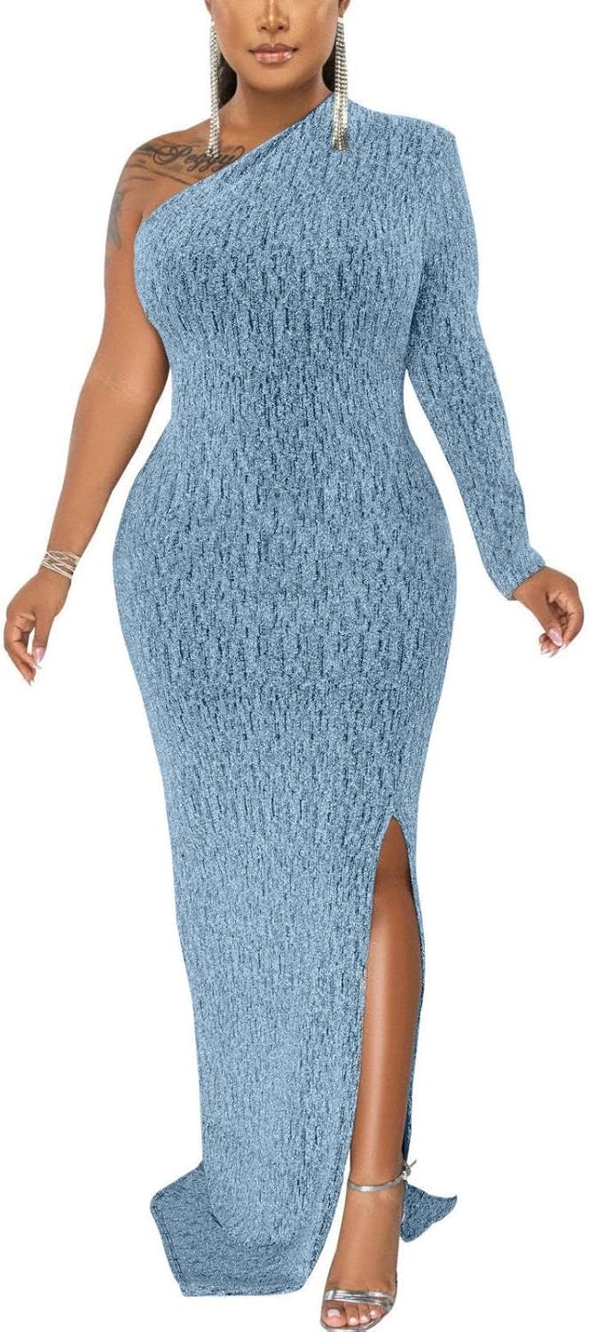 Elegant Women's Formal Evening Gowns with High Split Design