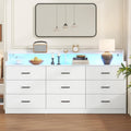 9 Drawer Dresser with Built in Power Outlet and LED Light - Modern