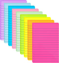 9 Pack Lined Sticky Notes 4x6 in Large Ruled Pads - Bright Color Set