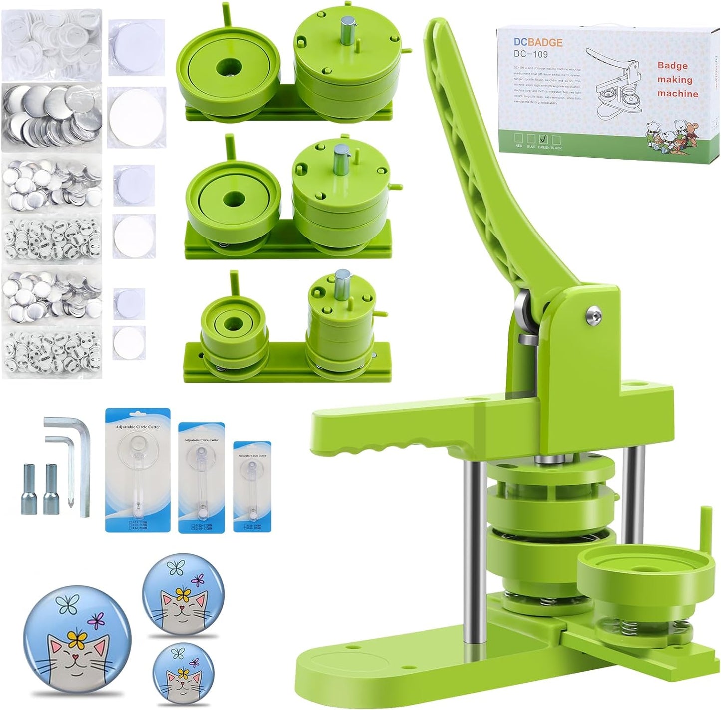 Button Maker Machine for DIY Pins, Multiple Sizes Included