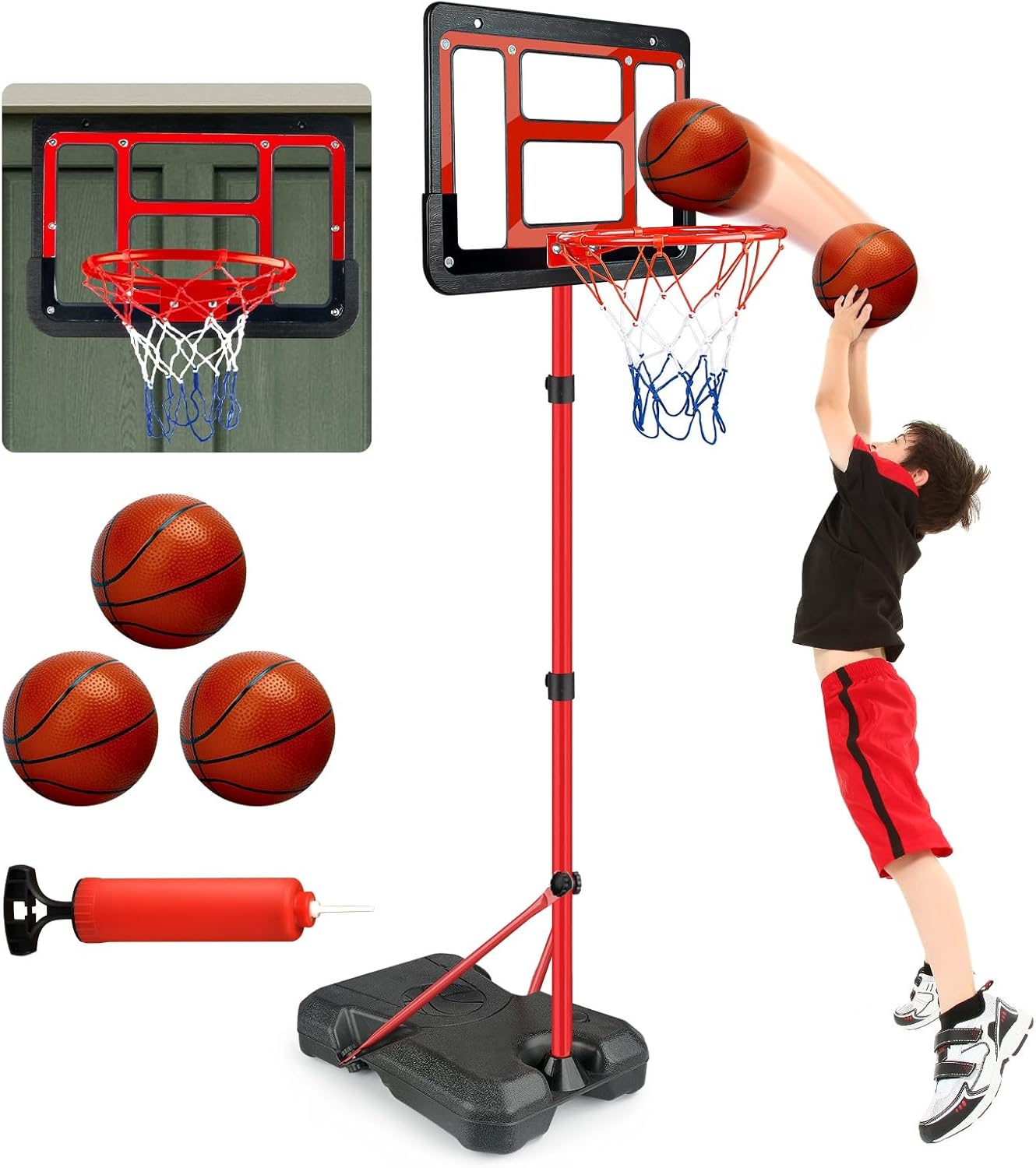 Boys Toy Gifts: Adjustable Mini Basketball Hoop for Kids Fun