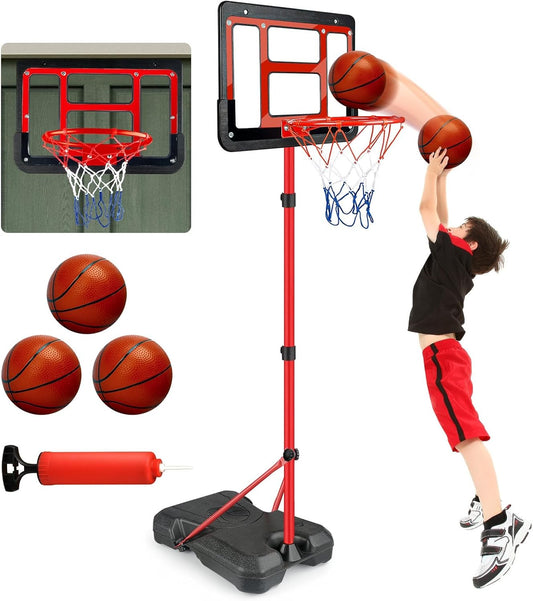 Boys Toy Gifts: Adjustable Mini Basketball Hoop for Kids Fun