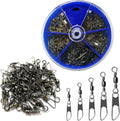 Fishing Snap Swivels Rolling Barrel Swivels with Safety Snaps - Quick