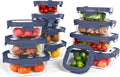 Tempered Lid 12-Pack Glass Meal Prep Containers for Food Storage