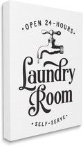 Self-Serve Laundry Room Sign Vintage Faucette Drip Canvas Wall Art