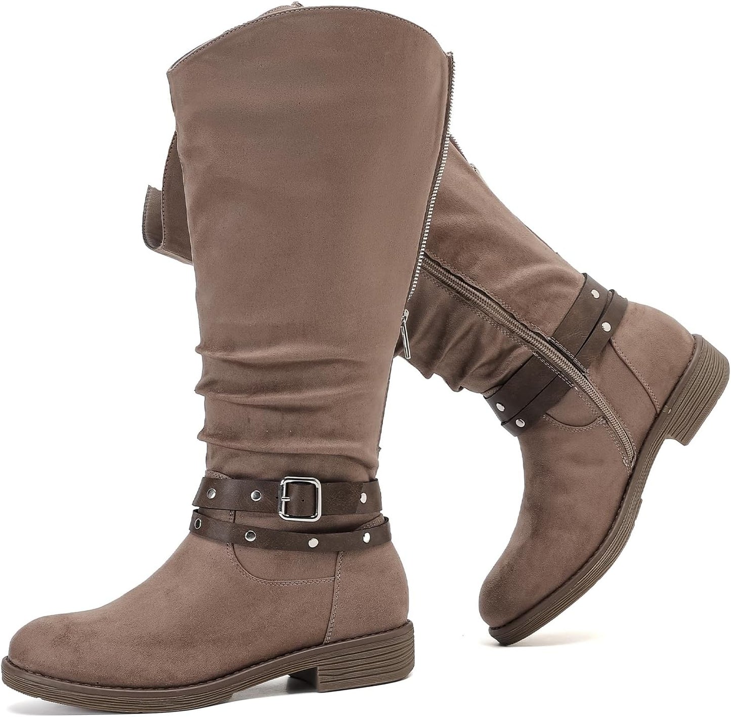 Luoika Women's Extra Wide Calf Knee High Boots for Comfort