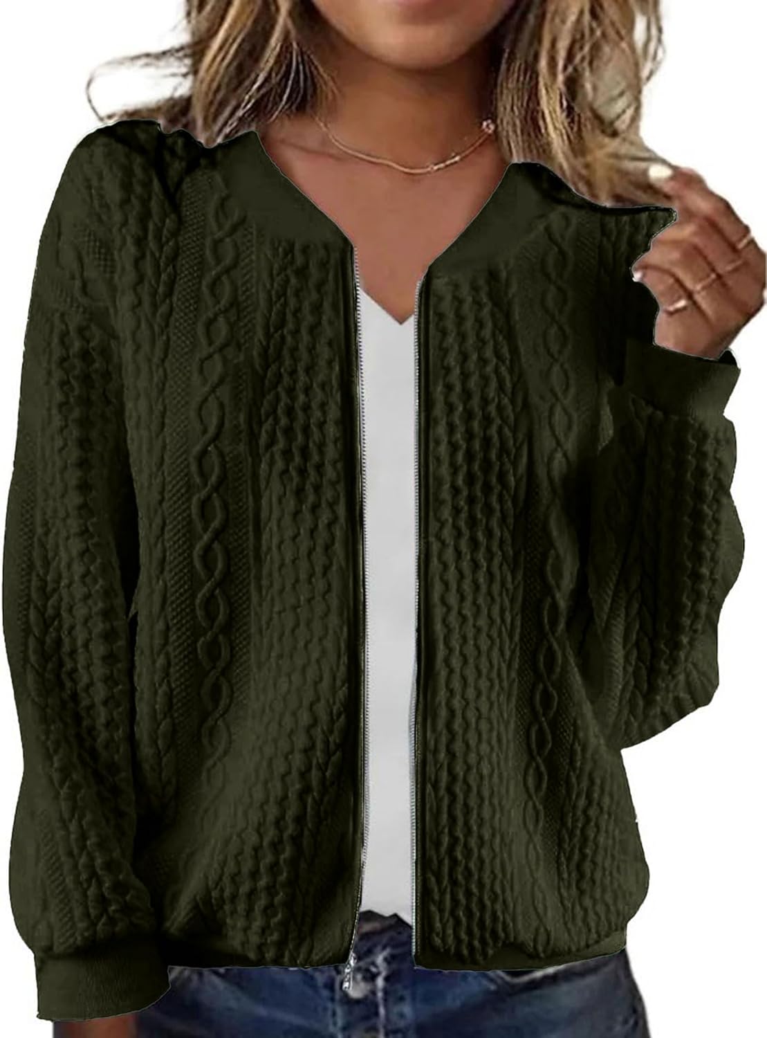 Trendy Zip Up Sweatshirts for Women Casual Outfits Coat