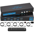 HDMI2.0 + DisplayPort1.4 KVM Switch 3 PCs 2 Monitors - Dual Display
