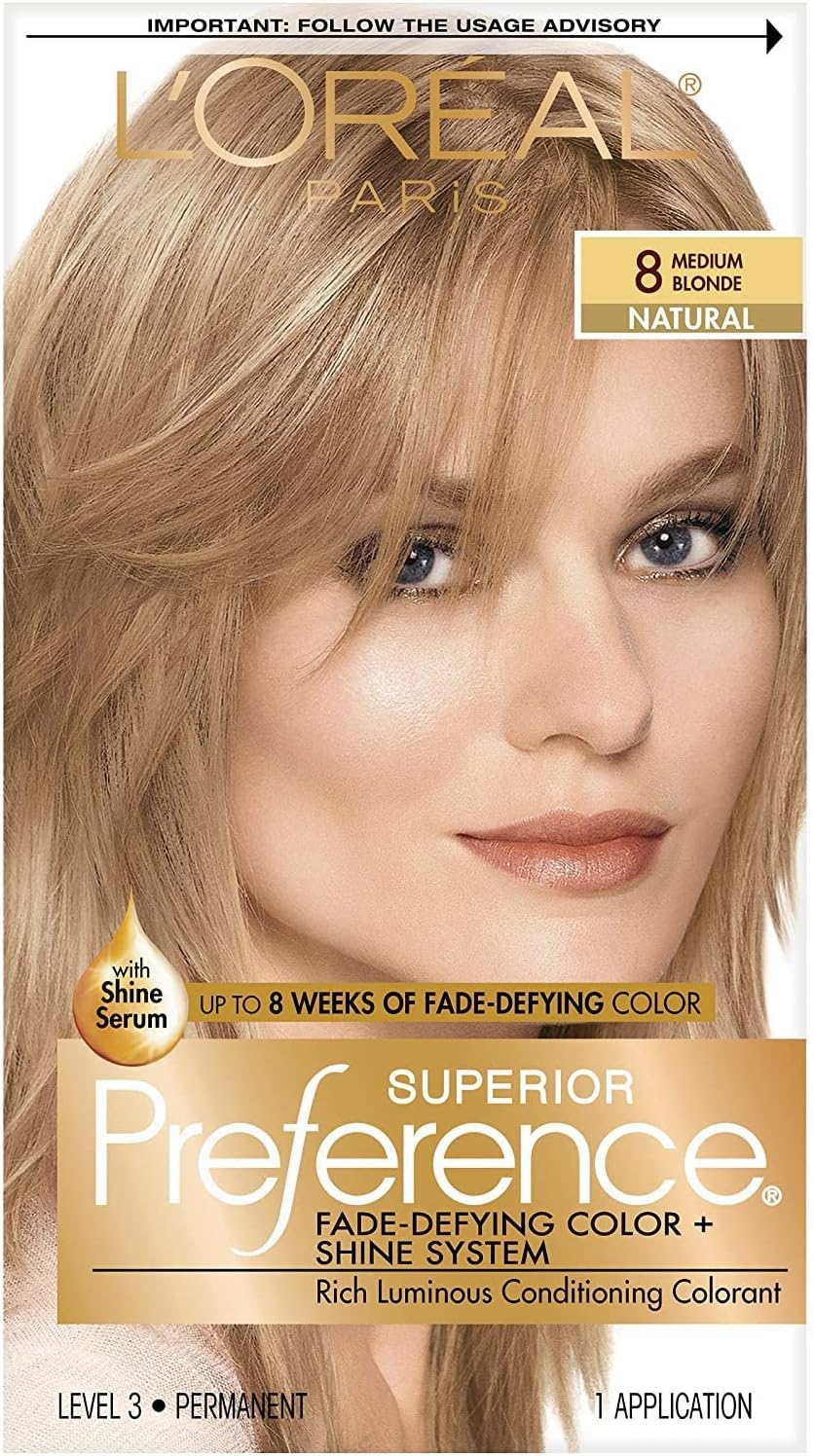 L'Oreal Superior Preference Hair Color 8 Medium Blonde Pack of 3