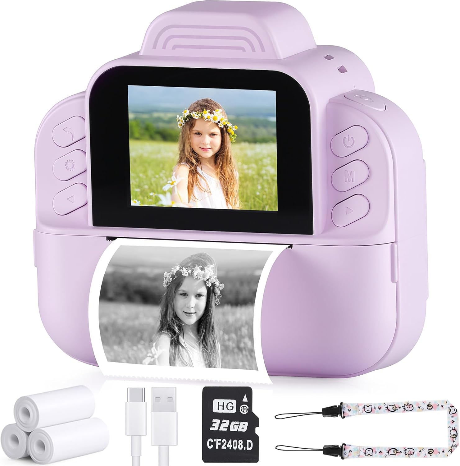 Portable Instant Print Camera for Kids - 1080P Quality
