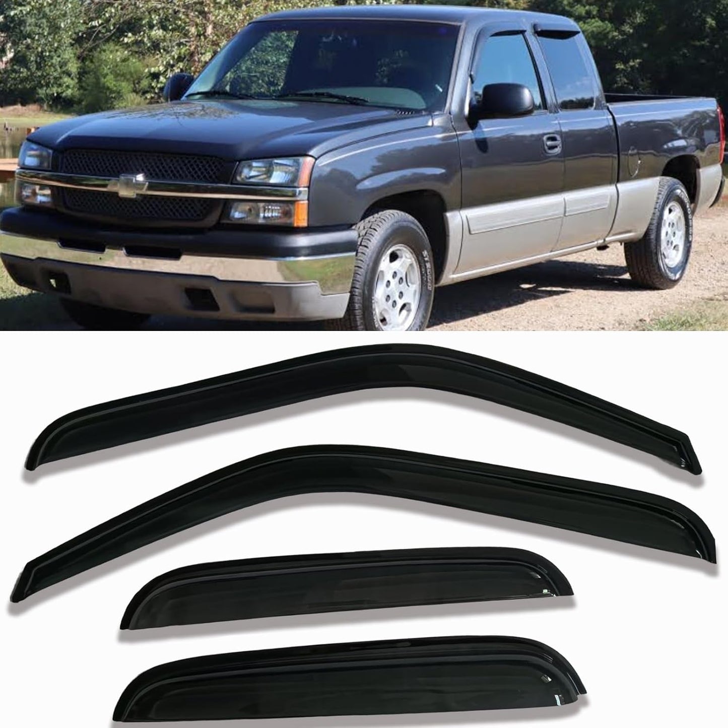 Side Car Window Visors for 99-06 Silverado & Sierra 1500 2500 3500
